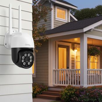 WLAN Outdoor Überwachungskamera 2K: IP66, Pan-Tilt: Volle Kontrolle & brillante Überwachung für Ihr Zuhause – Tag & Nacht