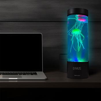 Preview: Lot de 2 lampes d‘ambiance méduse LED - Veilleuse & décoration de table avec changement de couleur - Apaisant, USB 5V, 12 LEDs RGB, H32cm