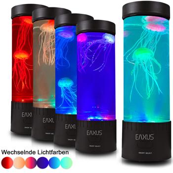 Preview: Lot de 2 lampes d‘ambiance méduse LED - Veilleuse & décoration de table avec changement de couleur - Apaisant, USB 5V, 12 LEDs RGB, H32cm
