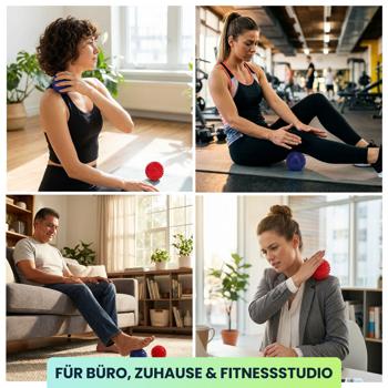 Preview: Massagebälle mit Noppen (2er-Set) – Igelbälle für Fussreflexzonen- & Nackenmassage – Stressabbau & Muskelentspannung