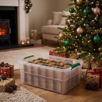 Boîte de rangement pour boules de sapin avec 30 compartiments