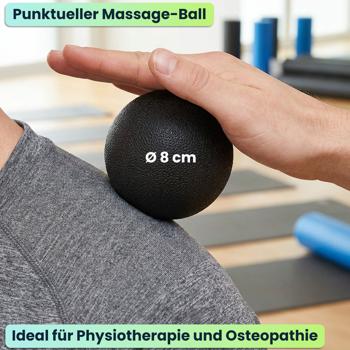 Preview: Punktueller Massage-Ball, 8 cm, schwarz – Faszientrainer für effektive Schmerzlinderung & Tiefenentspannung