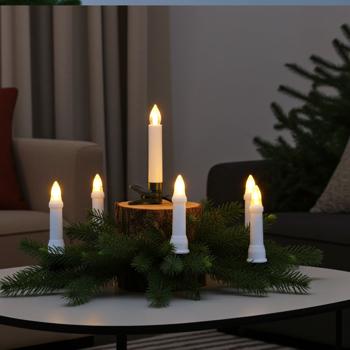 Preview: 2er-Set LED Weihnachtsbaum Kerzen Lichterkette - 30 warmweisse Lichter pro Kette - Innen & Aussen - Krokodilklemmen - 11,6m Lichterkette - 230V