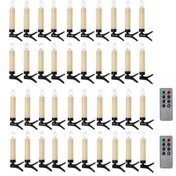 Preview: 40 candele LED wireless per albero di Natale con telecomando, timer, bianche