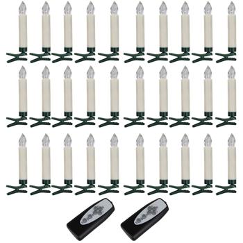 Preview: 30 candele LED wireless per albero di Natale, multicolore, telecomando, funzione timer