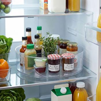 Praktischer Kühlschrank-Drehteller: Für mehr Ordnung & Übersicht im Kühlschrank, Ø 29 x H 9 cm, Drehplatte Ideal für Gewürze, Dosen, leicht drehbar & platzsparend