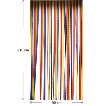 Preview: 2 Rideaux à Lanières Anti-Insectes Colorés - Moustiquaire & Brise-Vue pour Portes, Balcons, Caravanes - Plastique Blanc Rouge Bleu Jaune 210x90cm