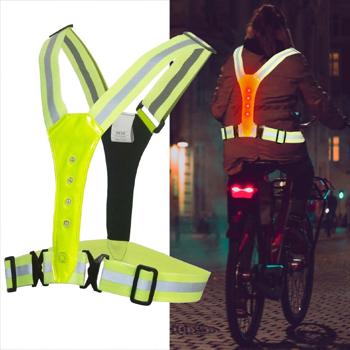 Hochsichtbare Sicherheitsweste in Neongelb, 3 Leuchtmodi, wasserfest & verstellbar – Gürtelweste ideal für Jogger, Radfahrer & Outdoor-Sport bei Dunkelheit