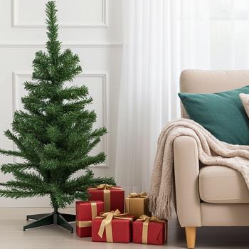 Künstlicher Tannenbaum - 150 cm Höhe - Dunkelgrün, schnell aufgebaut, stabil & wiederverwendbar - Ideal für Zuhause, Büro & kleine Räume - Ohne Deko