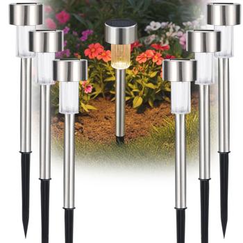 Preview: 18 mini-lampes d’extérieur – balises solaires avec capteur crépusculaire et piquet – résistantes aux intempéries – éclairage automatique et élégant pour des allées sûres