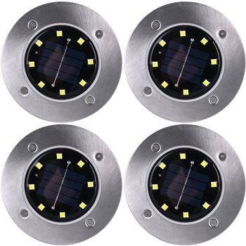 Preview: 4 spots solaires au sol 200 lm, IP44, avec piquet – éclairage clair pour jardins et allées – accents lumineux et meilleure sécurité