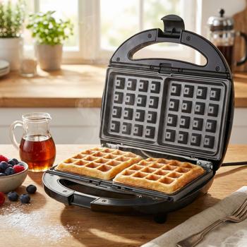 Preview: 3in1 Multifunktions-Grill - Sandwichmaker, Waffeleisen und Kontaktgrill, starke 850 W, schwarz, Antihaftbeschichtung