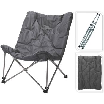 Preview: Gepolsterter Campingstuhl, klappbar, robust, leicht & platzsparend, Ideal für Camping, Outdoor & Festivals