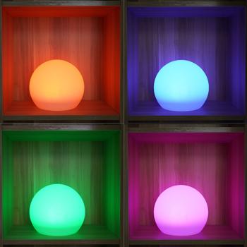 Preview: Sfera luminosa a LED solare, Ø 30 cm, RGBW con telecomando, 60 Lu, IP67. Globo luminoso a colori per giardino e terrazza, resistente alle intemperie e senza fili