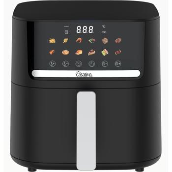 Preview: Premium Heissluftfritteuse mit 11 Koch-Programmen, 6,5 l, 1600 Watt - Air Fryer mit LED Touch-Panel, matt schwarz, hochwertige Antihaftbeschichtung