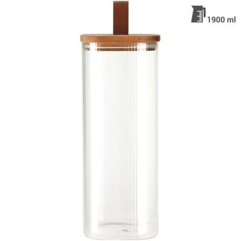 Preview: set di 4 vasi con coperchio in legno d‘acacia, 1900 ml