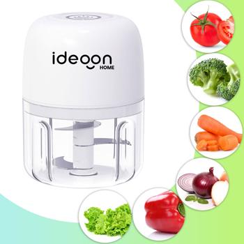 Preview: Mini-hachoir Électrique Sans Fil 250ml - Puissant 30W Rechargeable USB-C - Pour Oignons, Ail, Purées Bébé - Lames Inox Amovibles