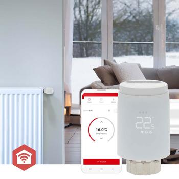 Preview: 6er-Set Smartes Heizkörperthermostat, Zigbee-Gateway, Anti Kalk u. Anti Frost, App zur Steuerung, komp. zu Alexa, Google, Siri