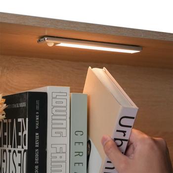 Preview: Lot 4 Réglettes LED Plates Sans Fil 20,5 cm - Capteur de Mouvement - Lumière Chaude 3000K, 110lm - USB-C, Batterie 1100mAh - Idéal Armoires, Couloirs, Cuisine