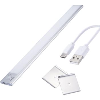 Striscia luminosa a LED ricaricabile piatta, 40 cm con sensore di movimento, 120 LED: senza fili, luminosa e a risparmio energetico - perfetta per guardaroba, corridoio e cucina