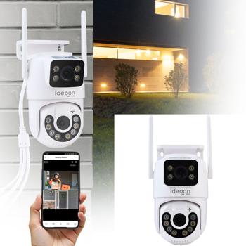 Zuverlässige Dual Lens IP Outdoor-Überwachungskamera, 355° schwenkbar & neigbar – Leistungsstarke Kamera mit Nachtsicht, Gegensprechen & Aufnahme