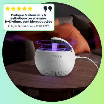 Preview: Piège à moustiques électrique USB 5 W – lampe UV anti-insectes silencieuse, sans produits chimiques – pour des nuits paisibles