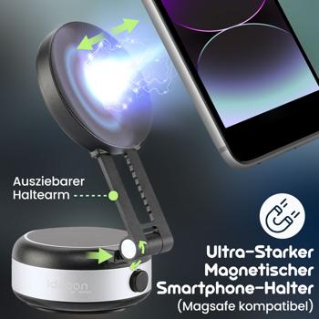 Preview: Ultra-Starker Magnetischer Smartphone-Halter mit elektrischem Vakuum-Saugnapf - Super Halt – Sicherer & mobiler Smartphone-Halter für Auto, Küche & Schreibtisch