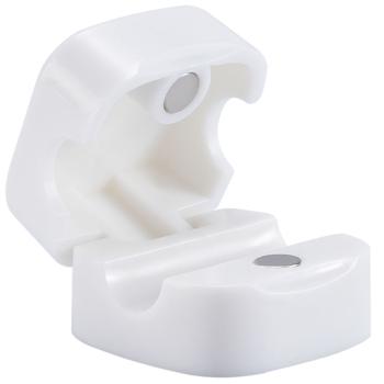 Preview: set di 6 organizer per cavi con clip magnetica, bianco: portacavi da scrivania, autoadesivo e flessibile - niente più ingombro di cavi in ufficio e a casa