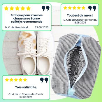 Preview: Sac de lavage pour chaussures et baskets – sac avec fermeture à glissière, fibres en microfibre pour un lavage doux et efficace à 360°