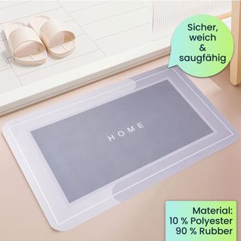 Preview: Anti-Rutsch Badezimmermatte 60x40 cm: Sicherer, weicher & saugfähiger, absorbierender Badezimmer-Vorleger –  Schluss mit rutschigen Fliesen im Bad & Dusche