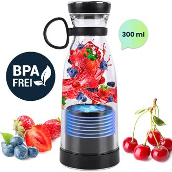 Preview: Mobiler Smoothie Maker 300ml, Akku: Elektrisch, trendig, kompakt & leistungsstark – Ihr portabler Vitamin-Kick Mixer für unterwegs & Fitness