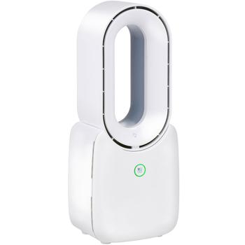 Preview: Ventilatore da tavolo mobile senza rotore (bianco) con luce LED e batteria ricaricabile: sicuro, silenzioso e senza fili per un piacevole raffreddamento