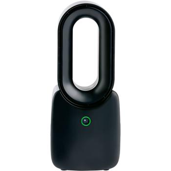 Preview: Ventilatore da tavolo mobile senza rotore (nero) con luce LED e batteria ricaricabile: sicuro, silenzioso e senza fili per un piacevole raffreddamento