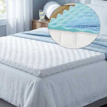 Kühlende Matratzenauflage mit Gel-Memory-Schaum – Druckentlastender Liegekomfort bei warmen Temperaturen – 200x90x5cm Weiss – Atmungsaktiv & Hygienisch