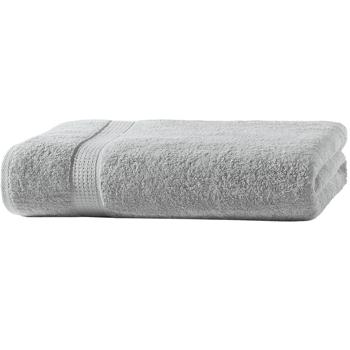 Serviette de bain luxueuse 100 x 150 cm – 100% coton – toute douce, très absorbante & à séchage rapide – design élégant avec 2 bordures argent