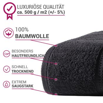 Preview: Serviette de bain luxueuse 100 x 150 cm – 100% coton – ultra douce, très absorbante et à séchage rapide – design élégant avec 2 bordures noires