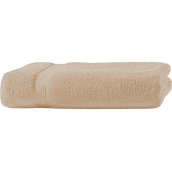 Serviette de bain luxueuse 100 x 150 cm – 100% coton – très douce, absorbante & à séchage rapide – design élégant avec 2 bordures beiges