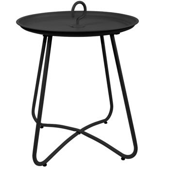 Preview: Beistelltisch aus Metall mit Tragehaken, anthrazit, Gartentisch 40 x 46 cm