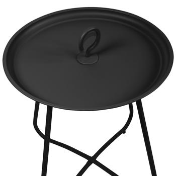 Preview: Beistelltisch aus Metall mit Tragehaken, anthrazit, Gartentisch 40 x 46 cm