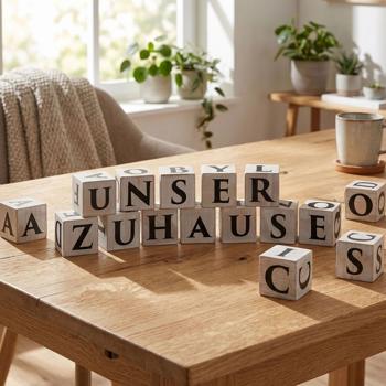 Cubi con lettere in legno set da 16 – Idee decorative creative per casa e ufficio – Cubi 4 x 4 cm naturale/nero – Ideale come regalo per matrimonio, baby shower, compleanno