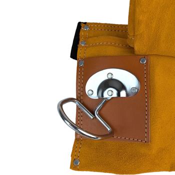 Preview: Ceinture porte-outils en cuir robuste – Tablier porte-outils avec poche à clous, porte-marteau & poches à outils – Brun – Pour artisans & projets DIY