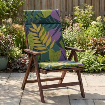 Preview: Coussins de chaise de jardin - Set de 2 pour dossier haut - Vert 120x50cm - Protection UV - Confort optimal - Fabriqué en Europe