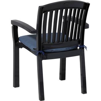 Preview: Coussin de chaise 46x48 cm bleu cobalt – Coussins d’assise confortables pour chaises de salle à manger et chaises de jardin – Épaisseur 4,5 cm – Protection UV – Avec liens de fixation – Garnissage SG-20