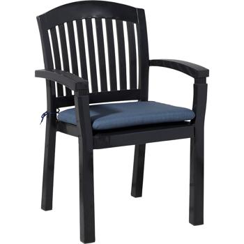 Preview: Coussin de chaise 46x48 cm bleu cobalt – Coussins d’assise confortables pour chaises de salle à manger et chaises de jardin – Épaisseur 4,5 cm – Protection UV – Avec liens de fixation – Garnissage SG-20