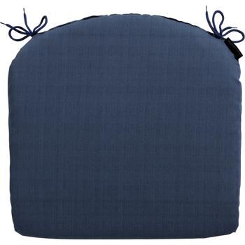 Preview: Coussin de chaise 46x48 cm bleu cobalt – Coussins d’assise confortables pour chaises de salle à manger et chaises de jardin – Épaisseur 4,5 cm – Protection UV – Avec liens de fixation – Garnissage SG-20