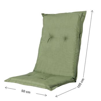 Preview: Set da 2 cuscini per sedia da giardino schienale basso – Imbottitura morbida e confortevole, verde, 105 x 50 cm – Protezione UV, con lacci e cinghia, imbottitura schienale basso