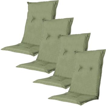 4er-Set Gartenstuhlkissen Niederlehner - Weiche, komfortable Polsterung, grün, 105x50cm - UV-Schutz, mit Bindebändern & Riemen, Niederlehner Polster