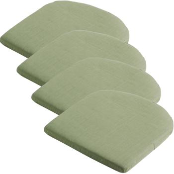 Set di 4 cuscini per sedia 46 x 48 cm verde – Comodi cuscini per sedie da sala da pranzo e da giardino – Spessore 4,5 cm – Protezione UV – Con laccetti di fissaggio – Imbottitura SG‑20