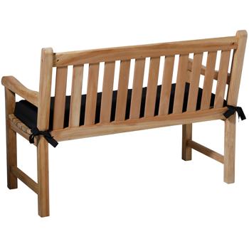 Preview: Bankauflage Schwarz 150x48 cm - Bequeme 6 cm Polsterung SG-20 - Sitzkissen für Gartenbank aus Baumwolle & Polyester - UV-Schutz, Gartenbankauflage