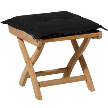 Preview: Coussin d’assise de jardin 50x50 cm noir – coussins de chaise 7 cm avec protection UV – Garnissage confortable SG-20 – Design moderne sans liens – Mélange coton